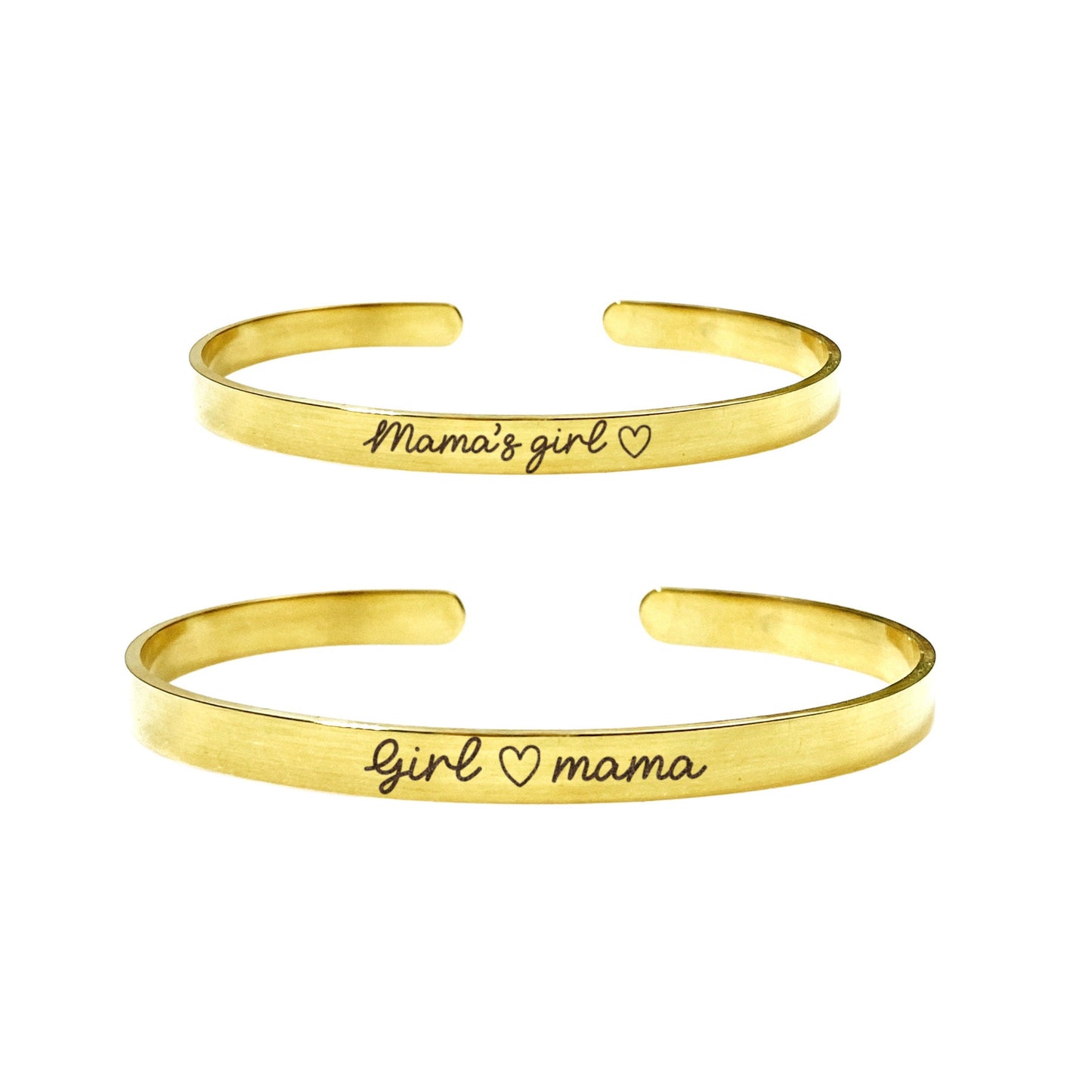 GIRL MAMA MOMMY + ME CUFF SET - Avy + Tay