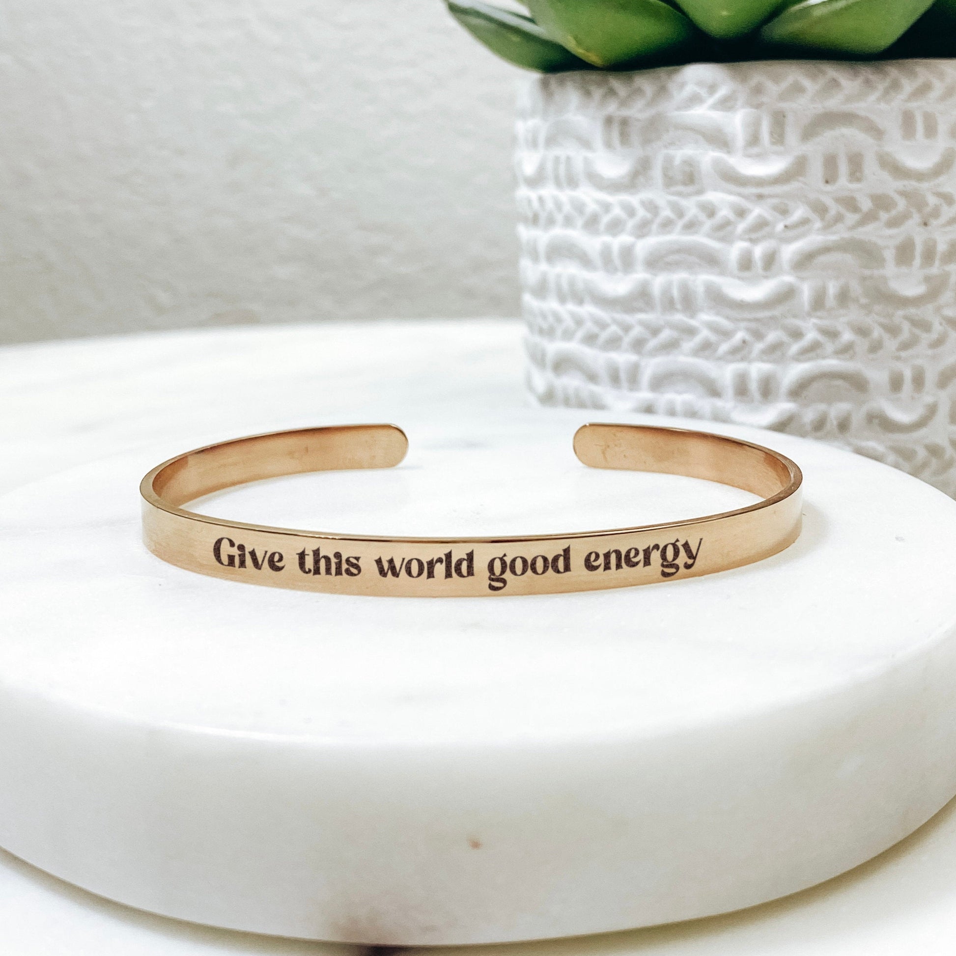 GIVE THIS WORLD GOOD ENERGY CUFF - Avy + Tay