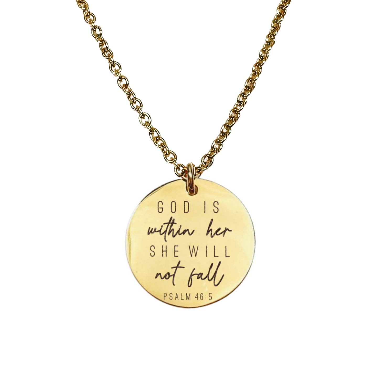 GOD IS WITHIN HER SHE WILL NOT FALL NECKLACE - Avy + Tay