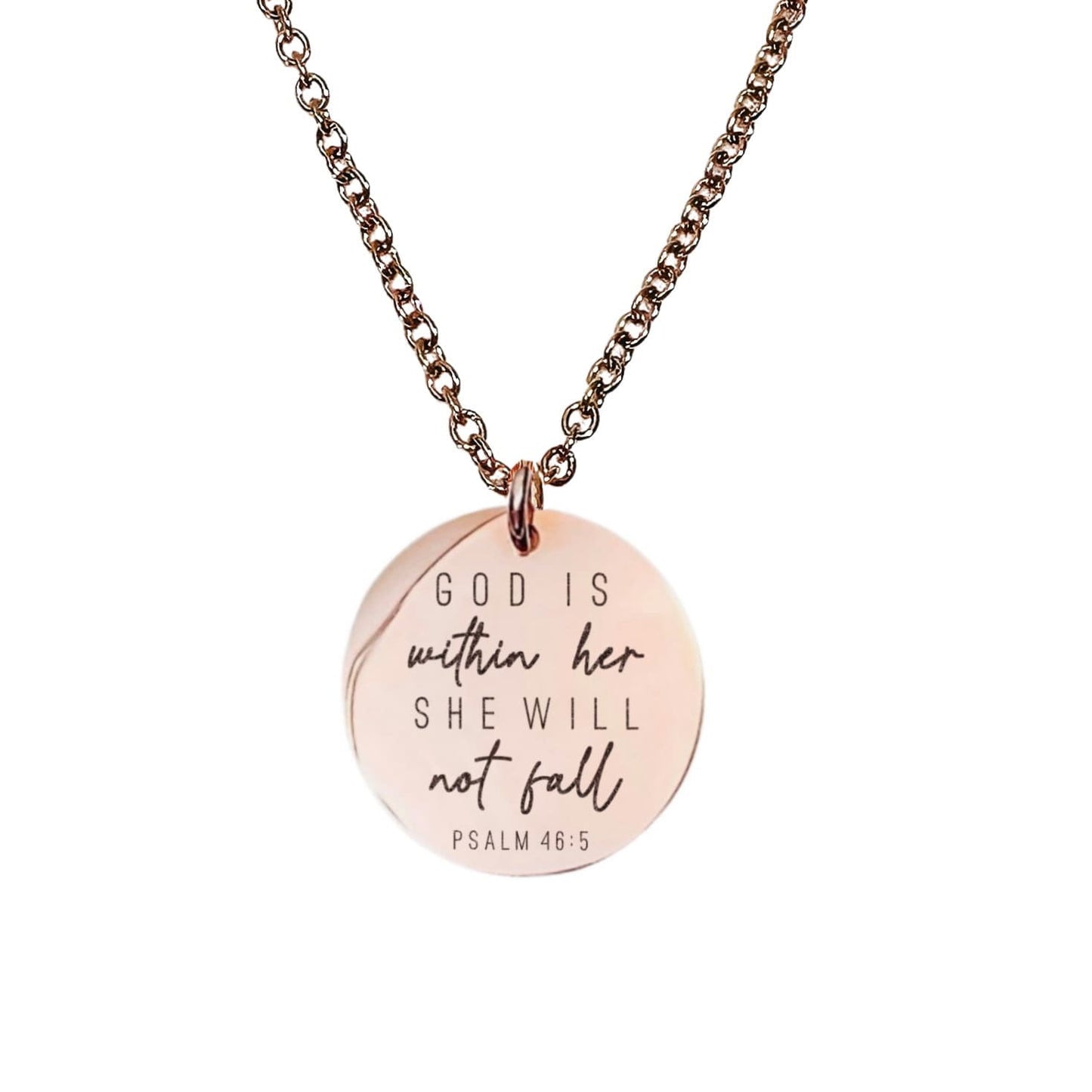 GOD IS WITHIN HER SHE WILL NOT FALL NECKLACE - Avy + Tay