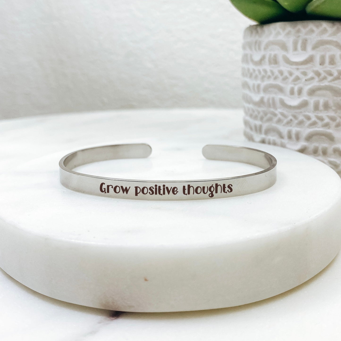 GROW POSITIVE THOUGHTS CUFF - Avy + Tay