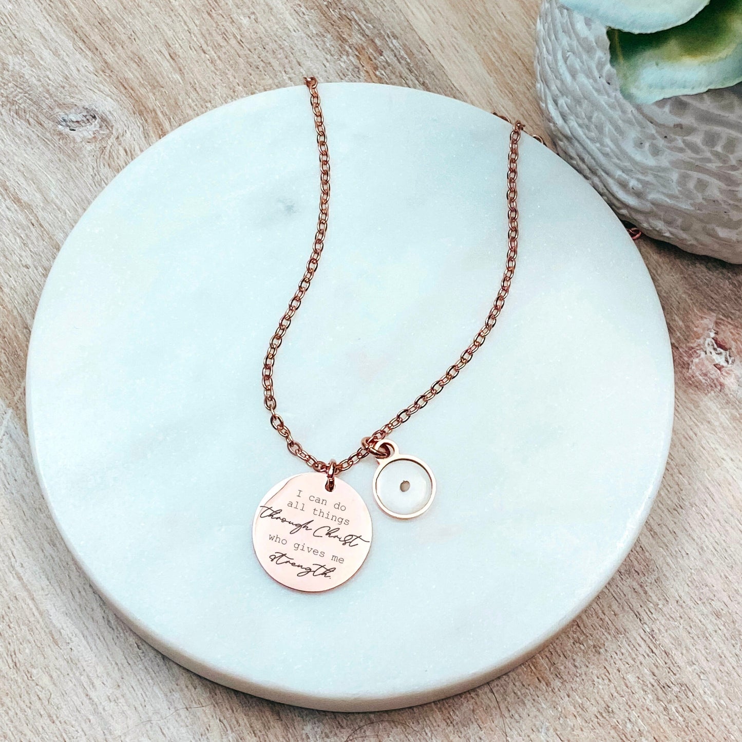 I CAN DO ALL THINGS THROUGH CHRIST + MUSTARD SEED NECKLACE - Avy + Tay