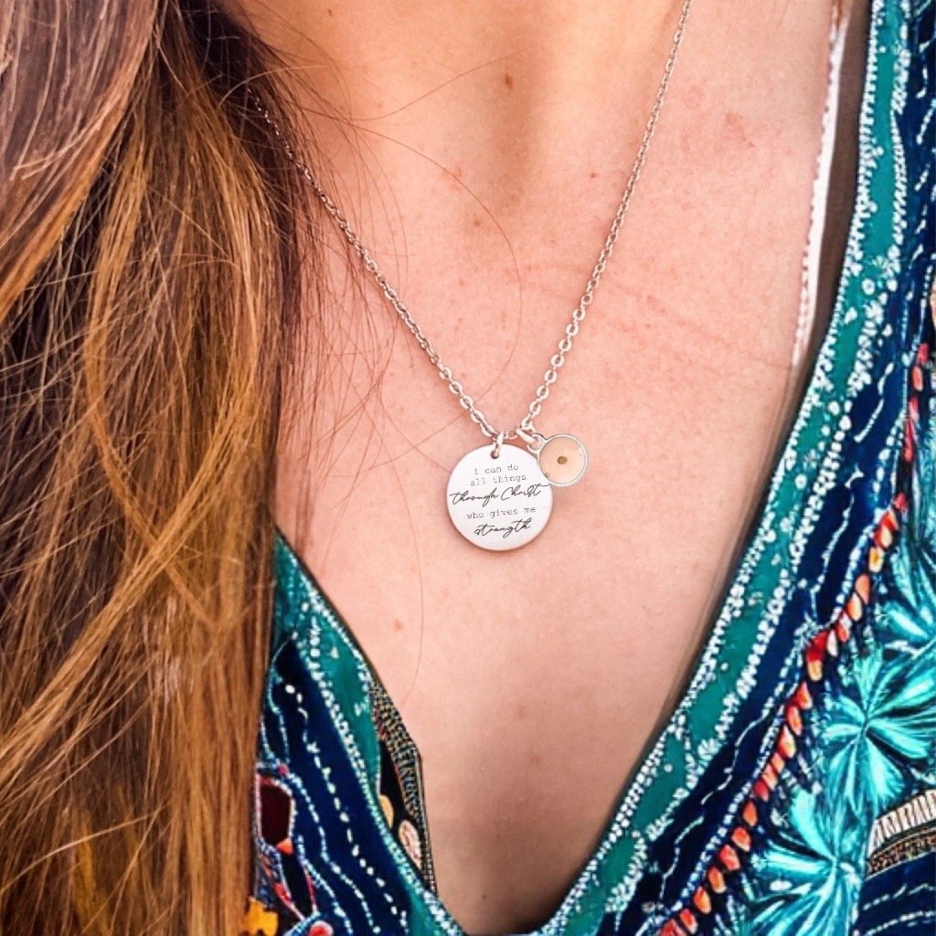 I CAN DO ALL THINGS THROUGH CHRIST + MUSTARD SEED NECKLACE - Avy + Tay