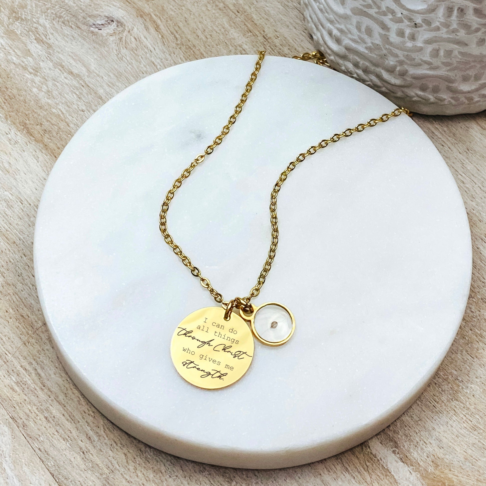 I CAN DO ALL THINGS THROUGH CHRIST + MUSTARD SEED NECKLACE - Avy + Tay