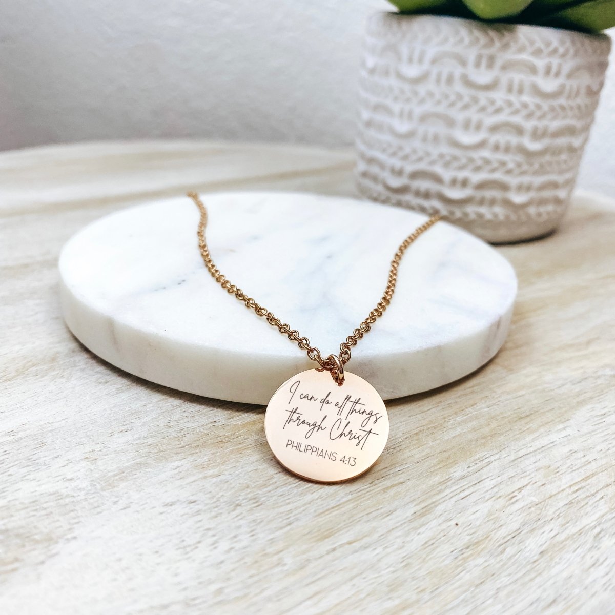 I CAN DO ALL THINGS THROUGH CHRIST PHILIPPIANS 4:13 NECKLACE - Avy + Tay