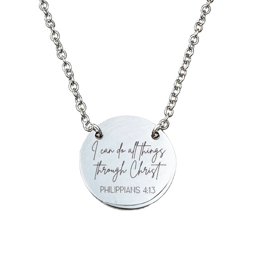 I CAN DO ALL THINGS THROUGH CHRIST PHILIPPIANS 4:13 NECKLACE - Avy + Tay