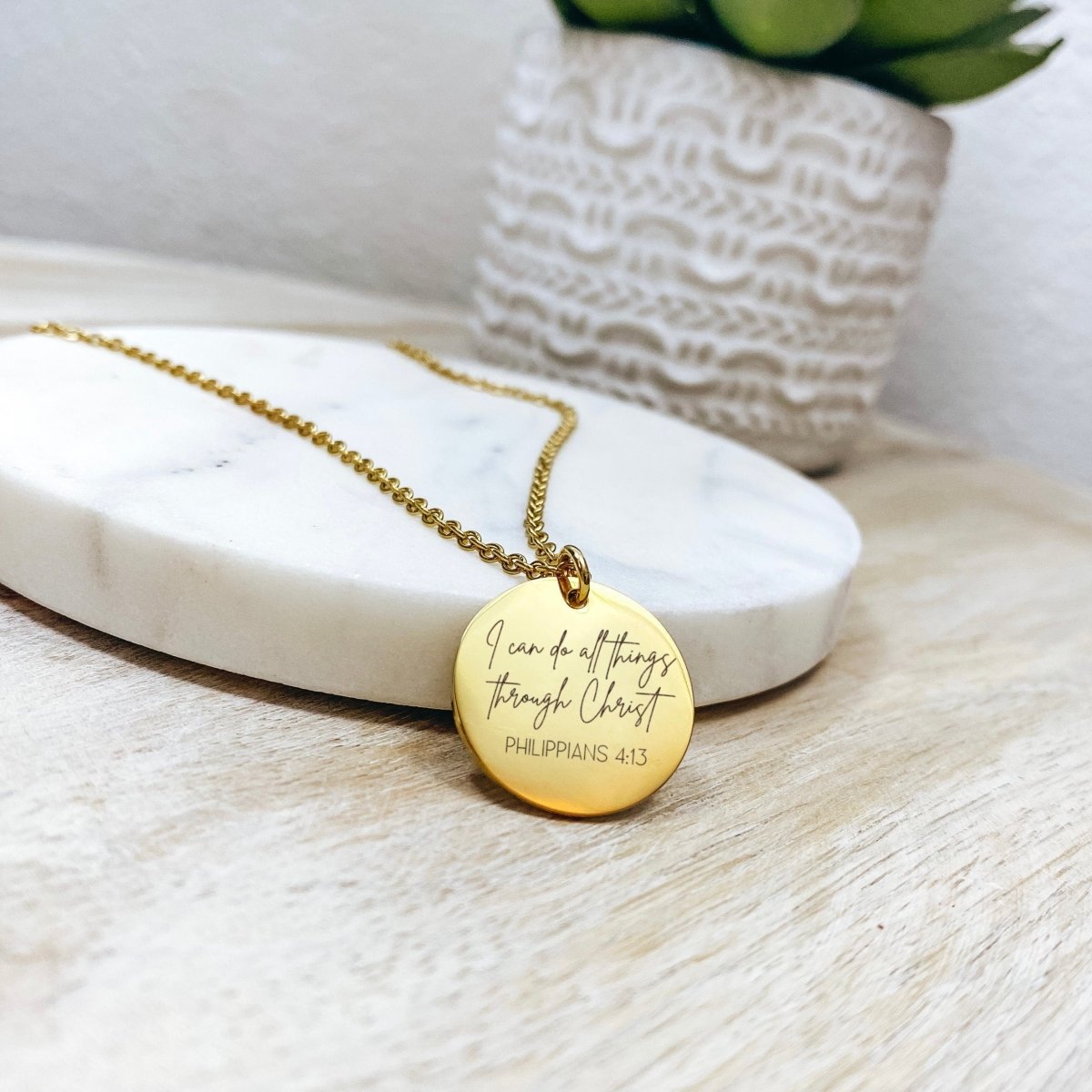 I CAN DO ALL THINGS THROUGH CHRIST PHILIPPIANS 4:13 NECKLACE - Avy + Tay