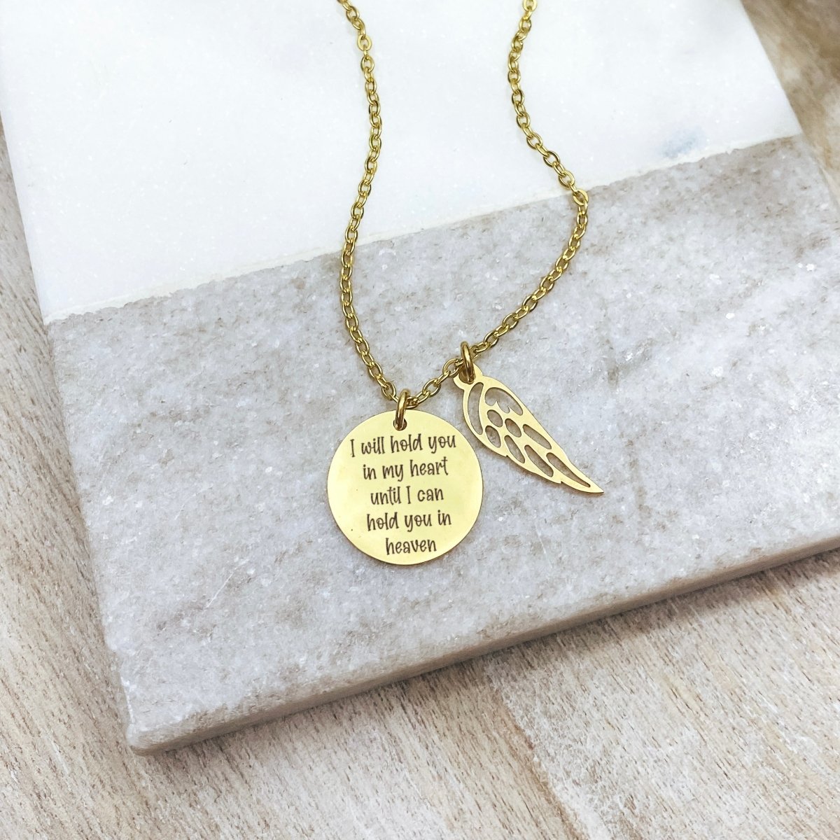 I WILL HOLD YOU IN MY HEART UNTIL I CAN HOLD YOU IN HEAVEN NECKLACE - Avy + Tay