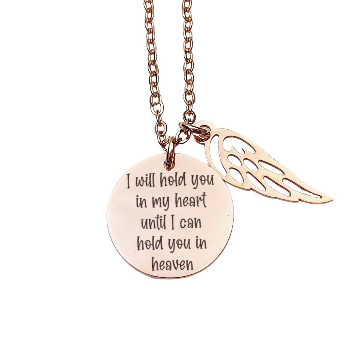 I WILL HOLD YOU IN MY HEART UNTIL I CAN HOLD YOU IN HEAVEN NECKLACE - Avy + Tay