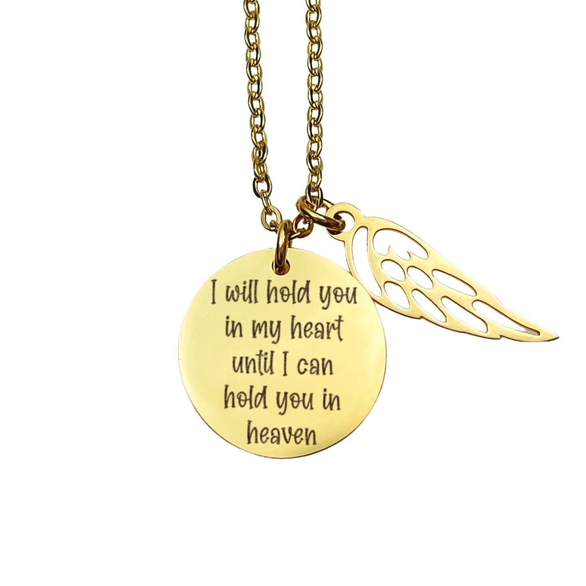 I WILL HOLD YOU IN MY HEART UNTIL I CAN HOLD YOU IN HEAVEN NECKLACE - Avy + Tay