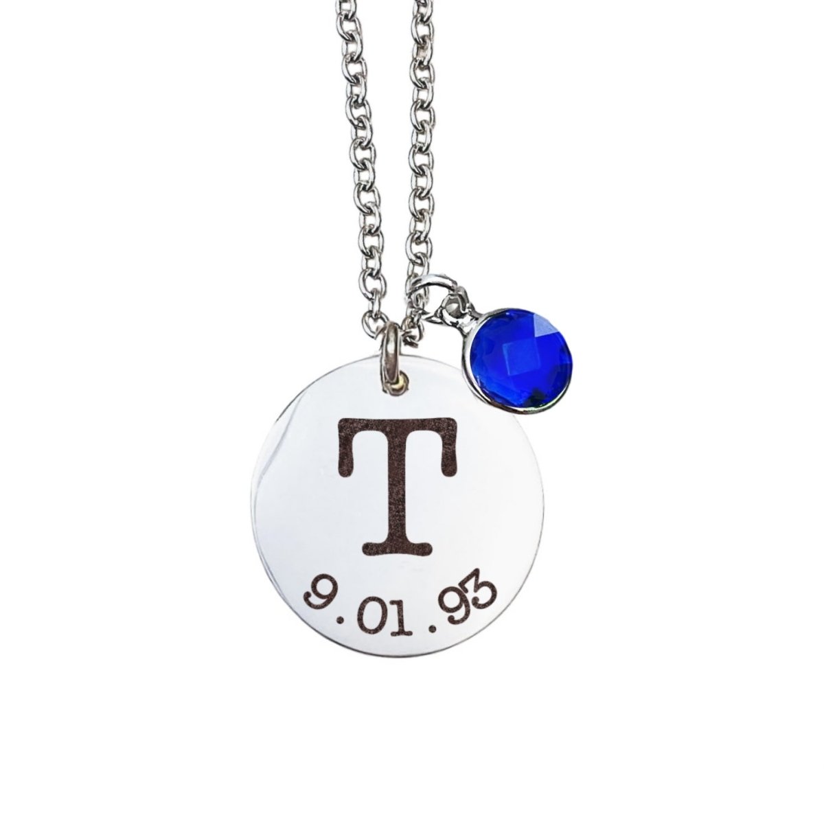 INITIAL DATE BIRTHSTONE NECKLACE - Avy + Tay