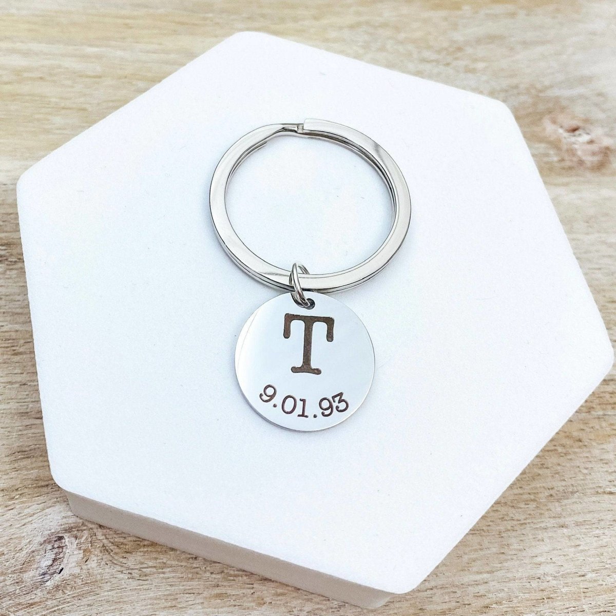 INITIAL DATE KEYCHAIN - Avy + Tay