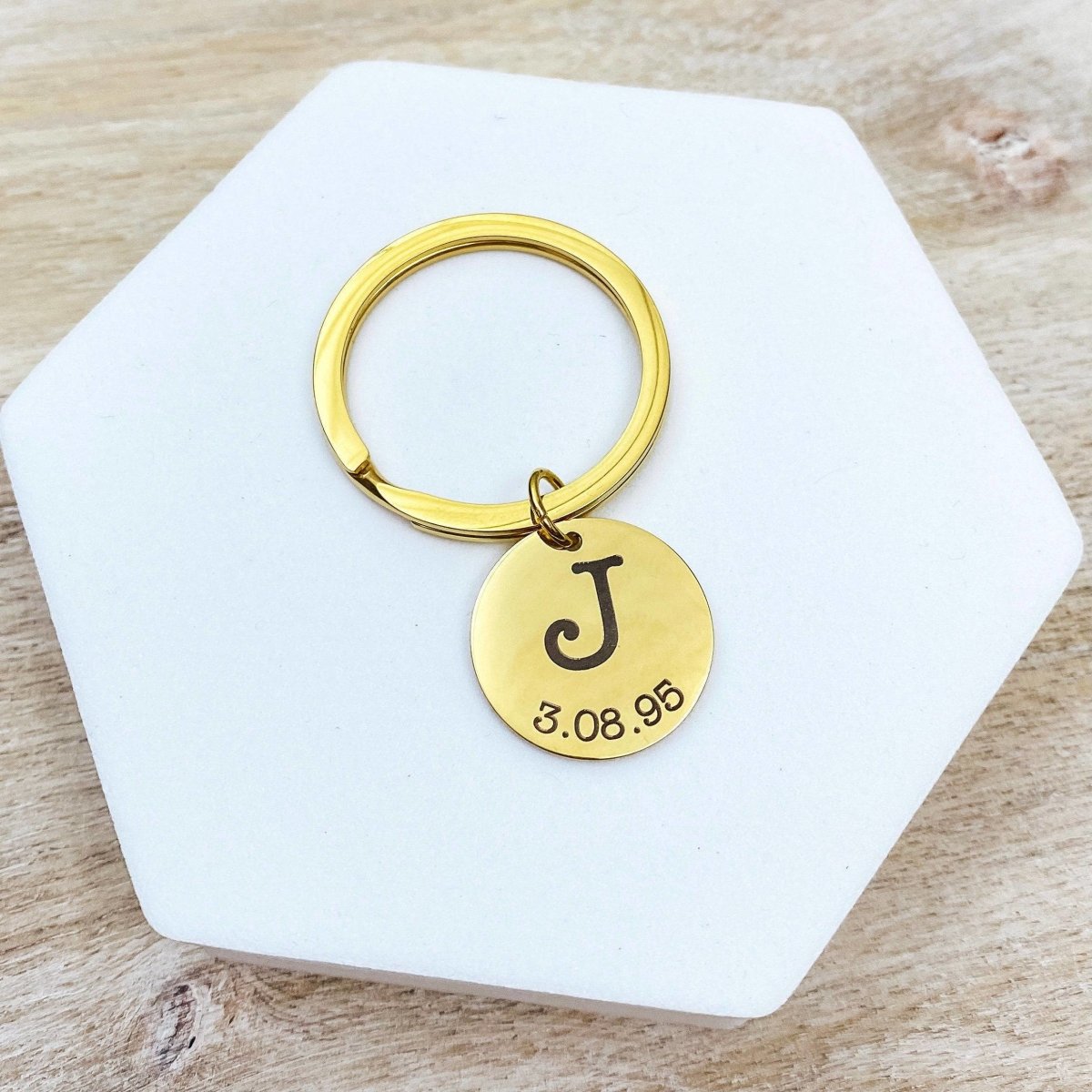 INITIAL DATE KEYCHAIN - Avy + Tay