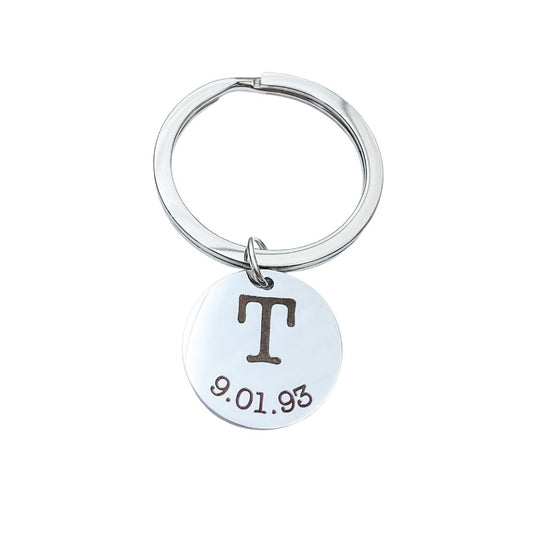 INITIAL DATE KEYCHAIN - Avy + Tay