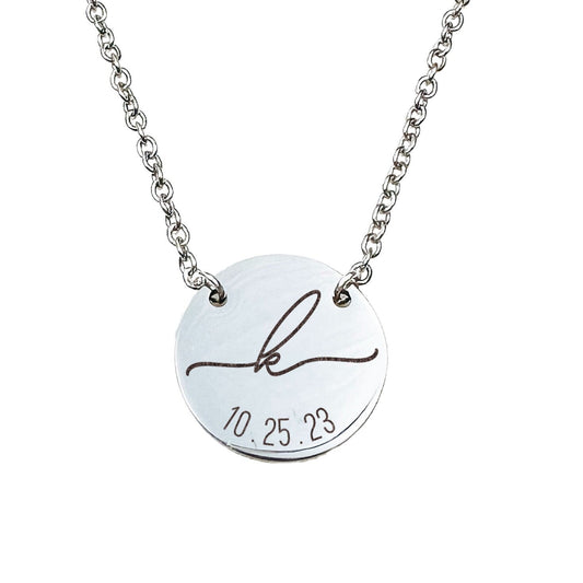 INITIAL + DATE NECKLACE - Avy + Tay