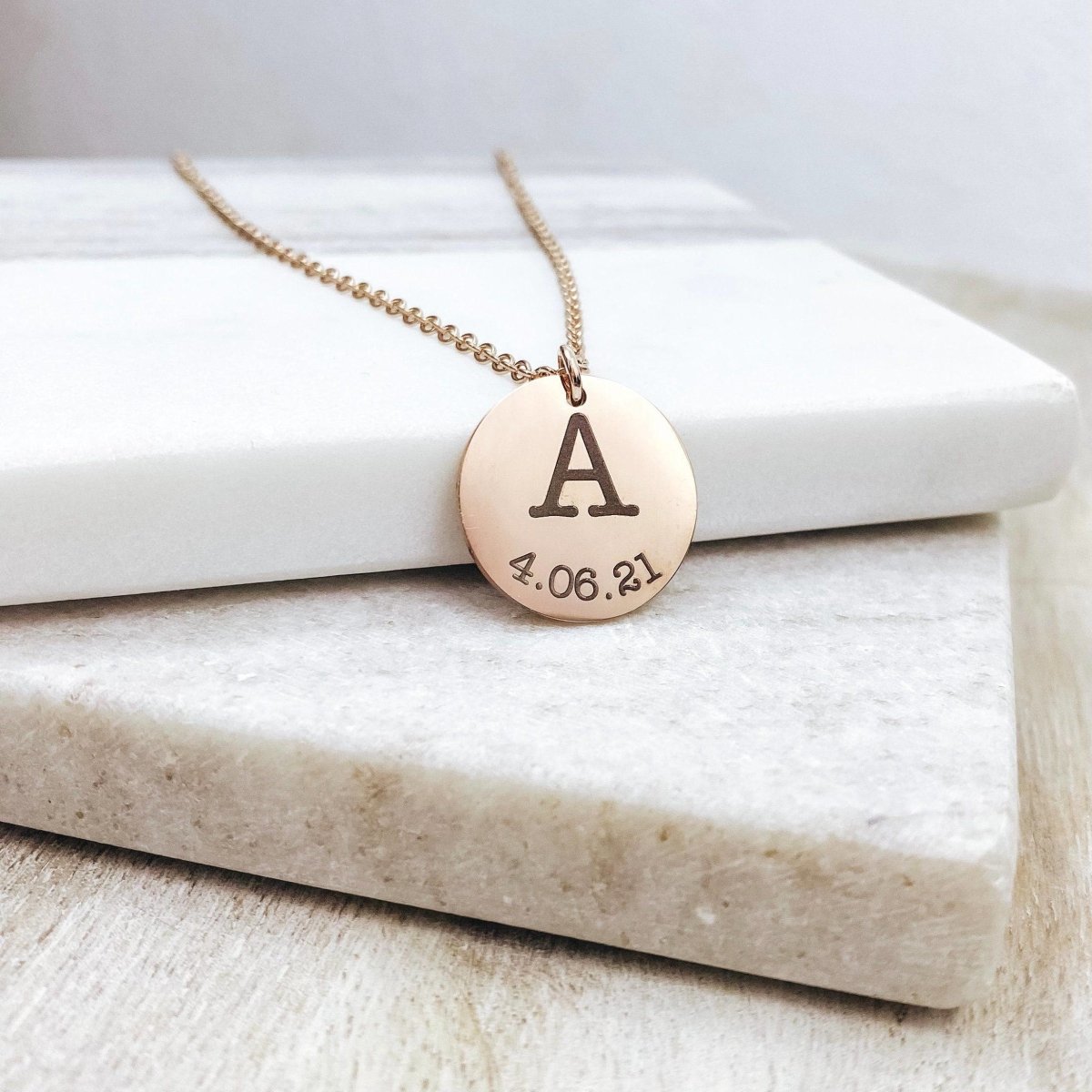 INITIAL DATE NECKLACE - Avy + Tay