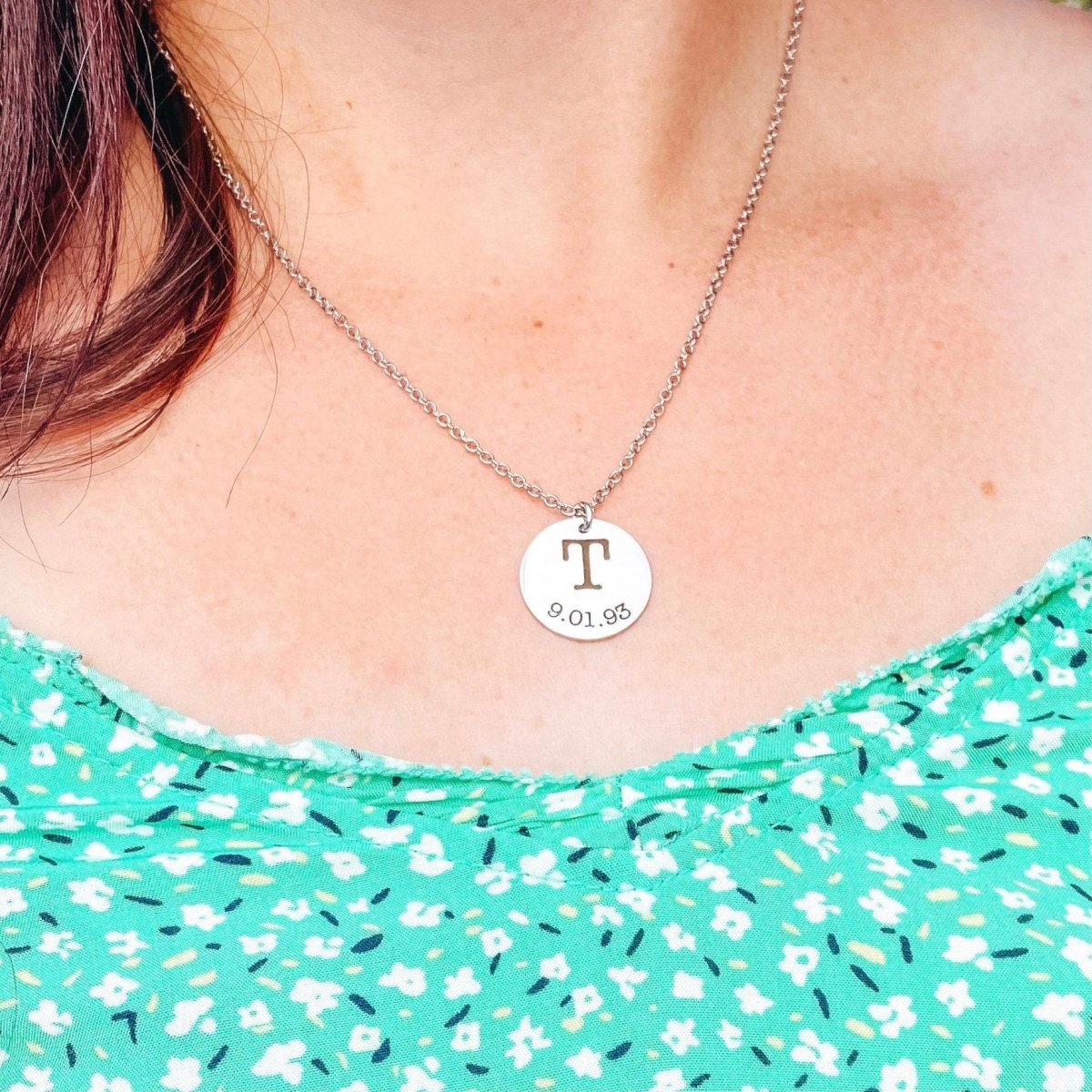 INITIAL DATE NECKLACE - Avy + Tay