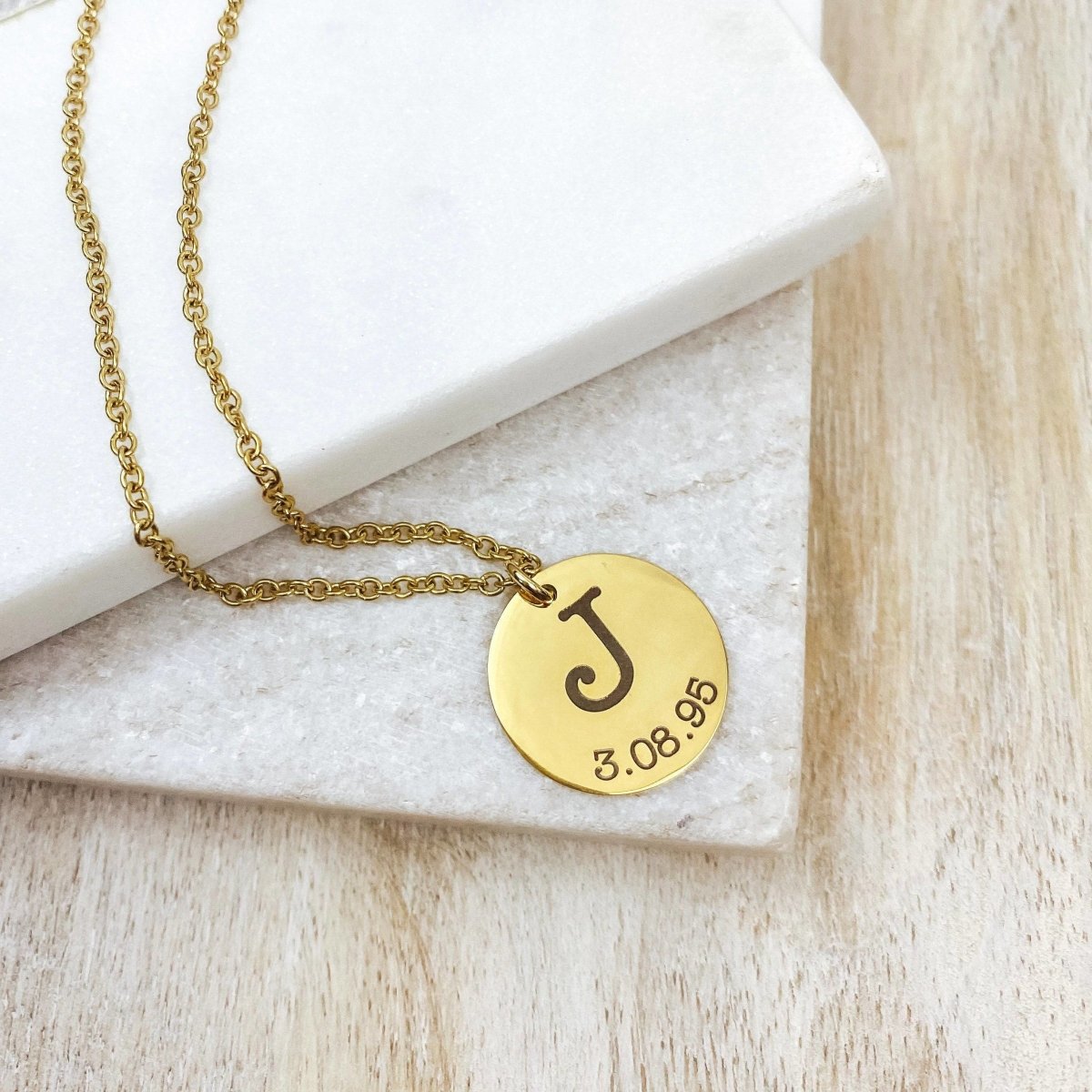 INITIAL DATE NECKLACE - Avy + Tay