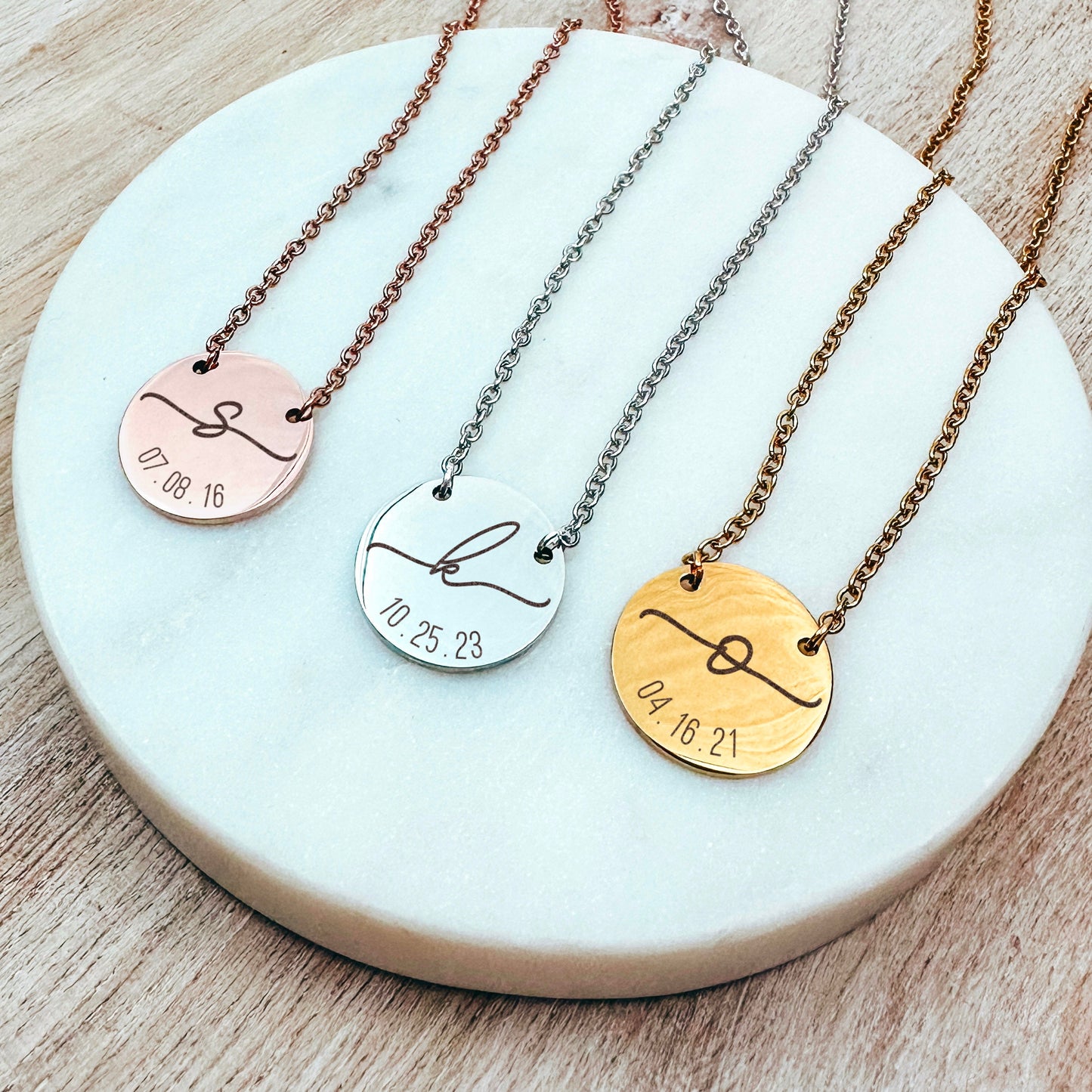 INITIAL + DATE NECKLACE - Avy + Tay