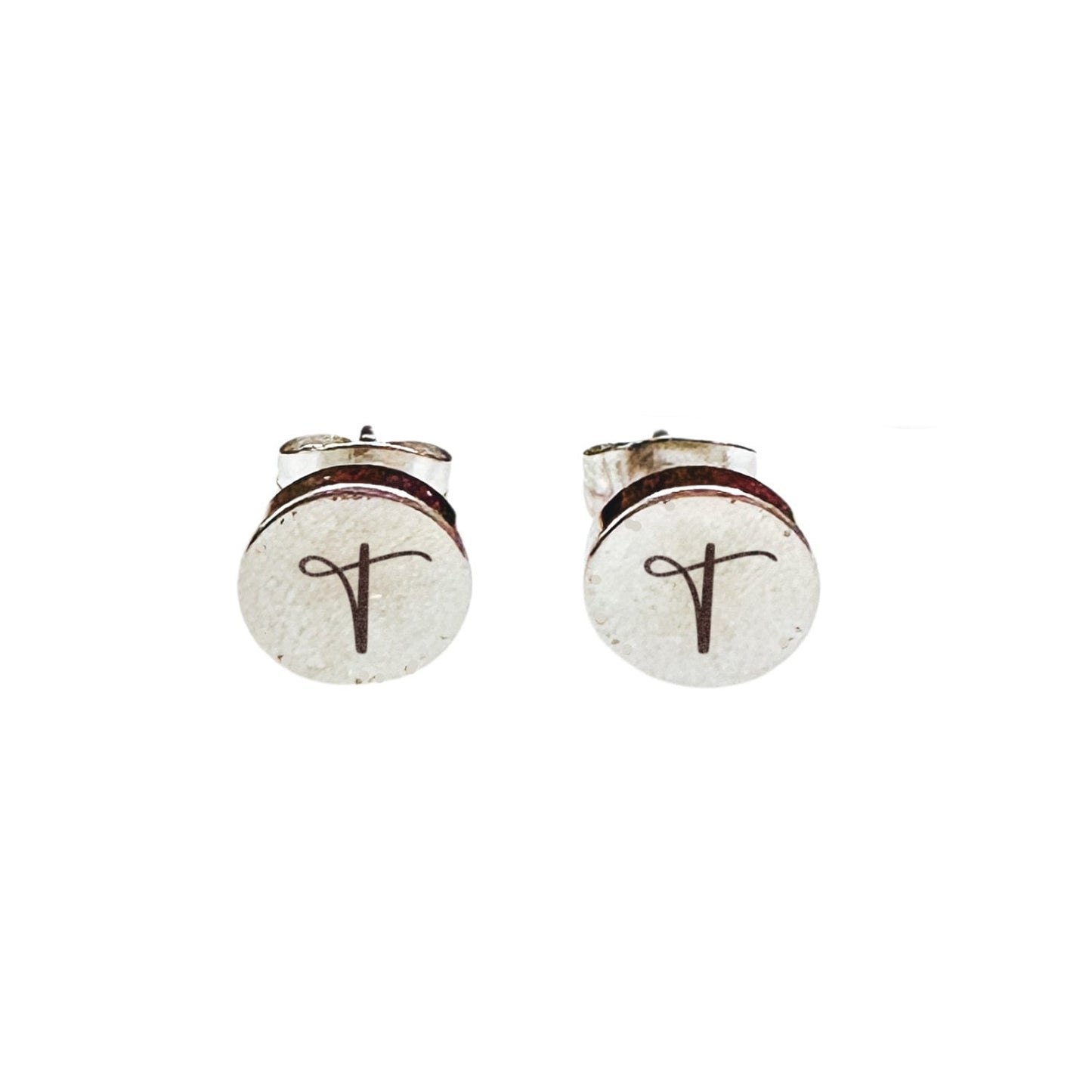 INITIAL EARRING STUDS - Avy + Tay