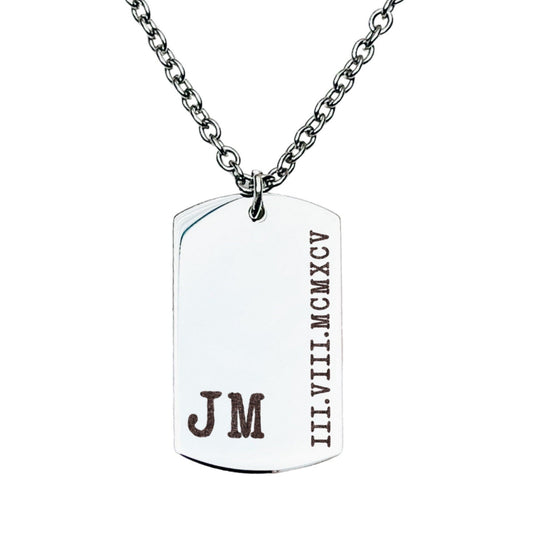 INITIALS + DATE MEN'S NECKLACE - Avy + Tay