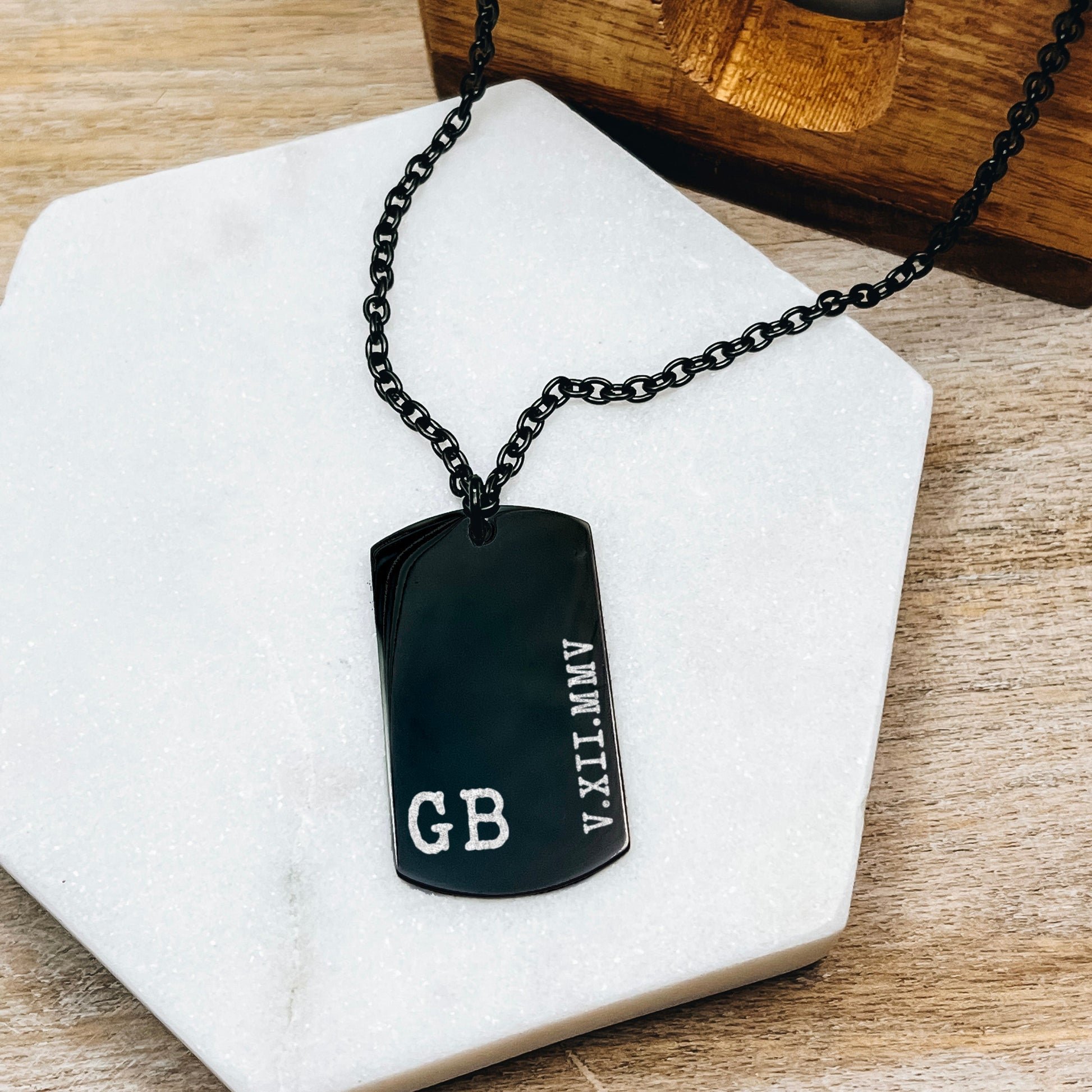 INITIALS + DATE MEN'S NECKLACE - Avy + Tay