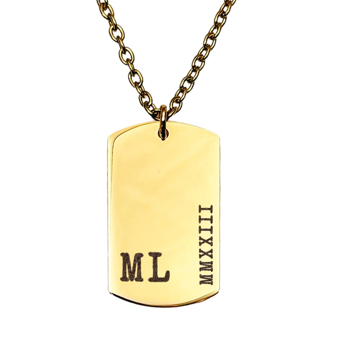 INITIALS + DATE MEN'S NECKLACE - Avy + Tay