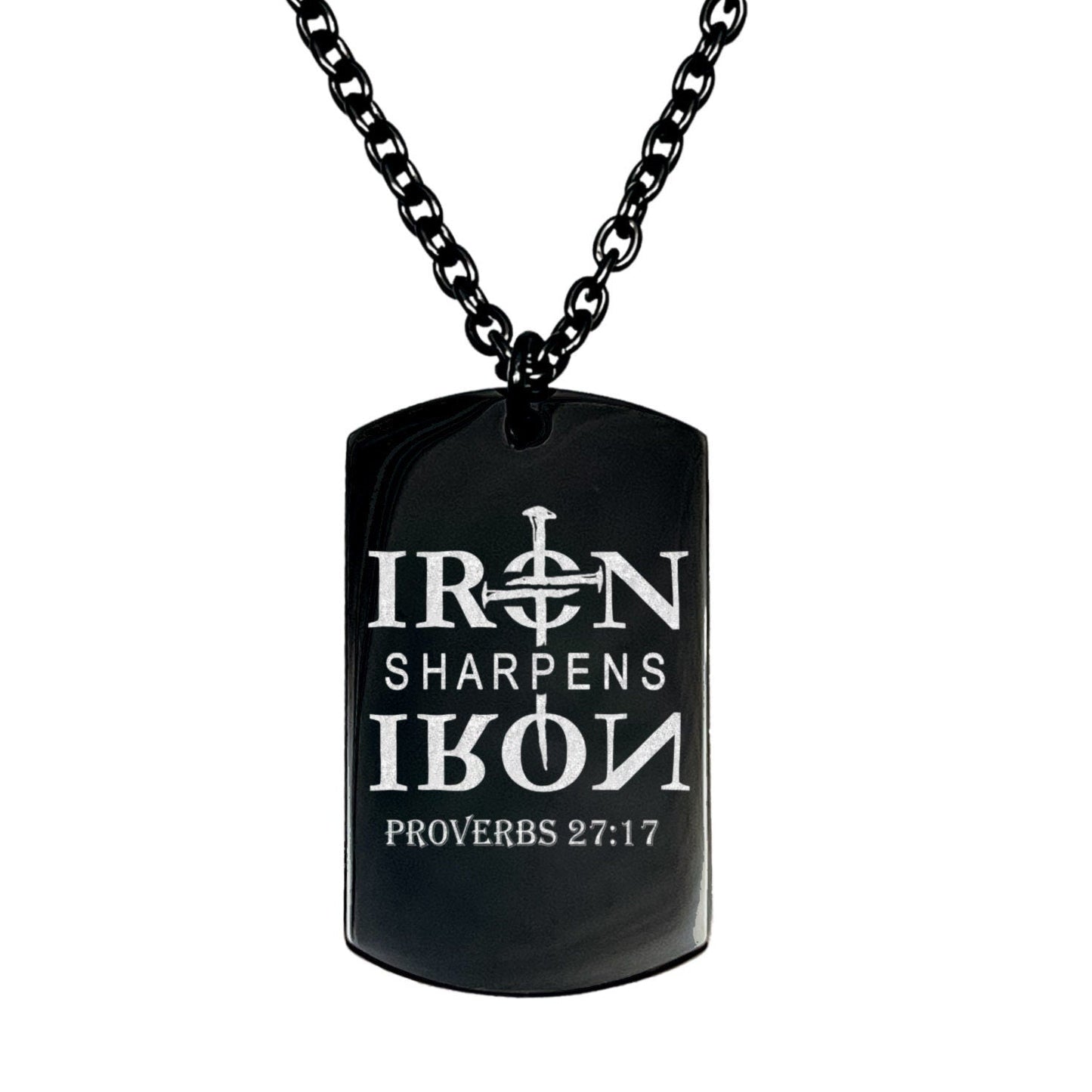 IRON SHARPENS IRON PROVERBS 27:17 MEN'S NECKLACE - Avy + Tay