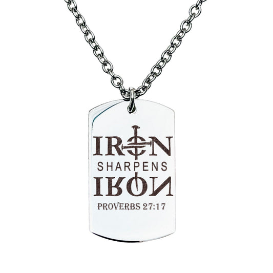 IRON SHARPENS IRON PROVERBS 27:17 MEN'S NECKLACE - Avy + Tay