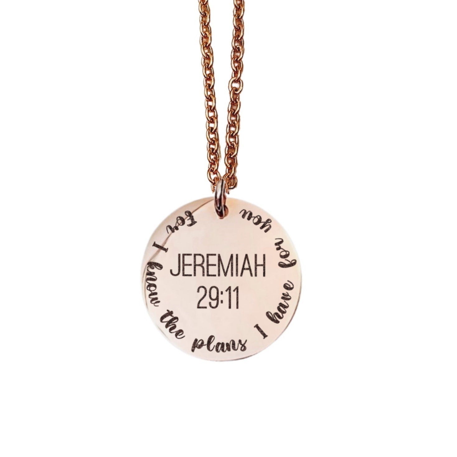 Jeremiah 29:11 Necklace 14k Gold Plated Stainless Steel Faith Necklace Handmade Jewelry Made in USA - Avy + Tay