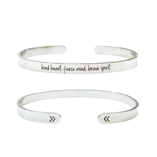 KIND HEART FIERCE MIND BRAVE SPIRIT CUFF - Avy + Tay