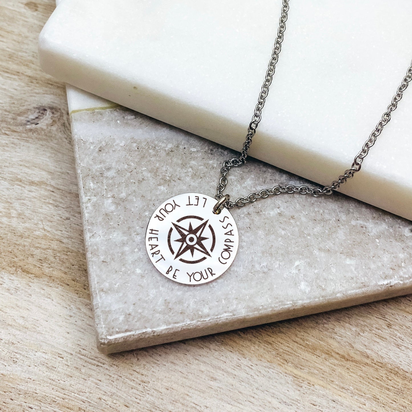 LET YOUR HEART BE YOUR COMPASS NECKLACE - Avy + Tay