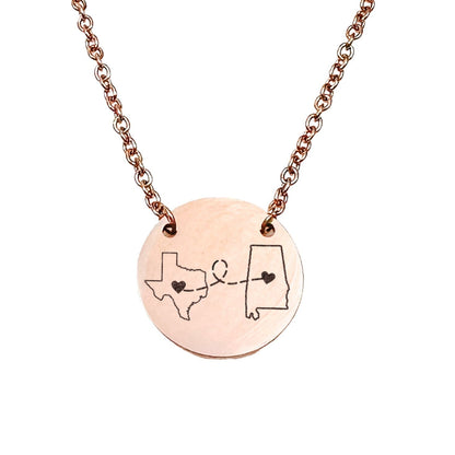 LONG DISTANCE STATE NECKLACE - Avy + Tay