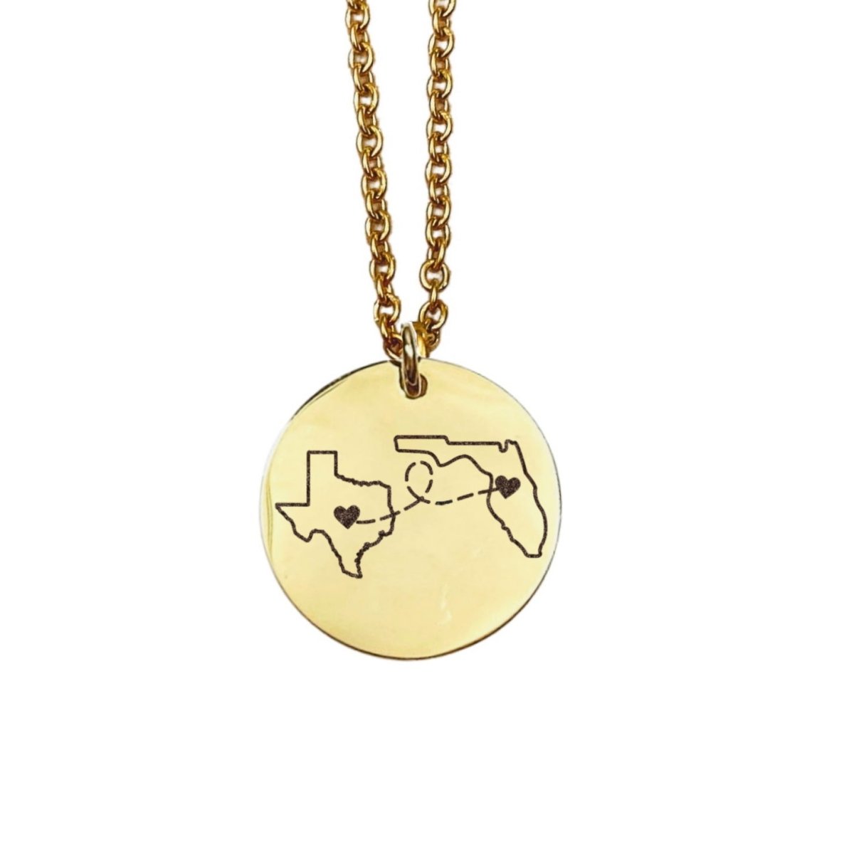 Long distance store state necklace