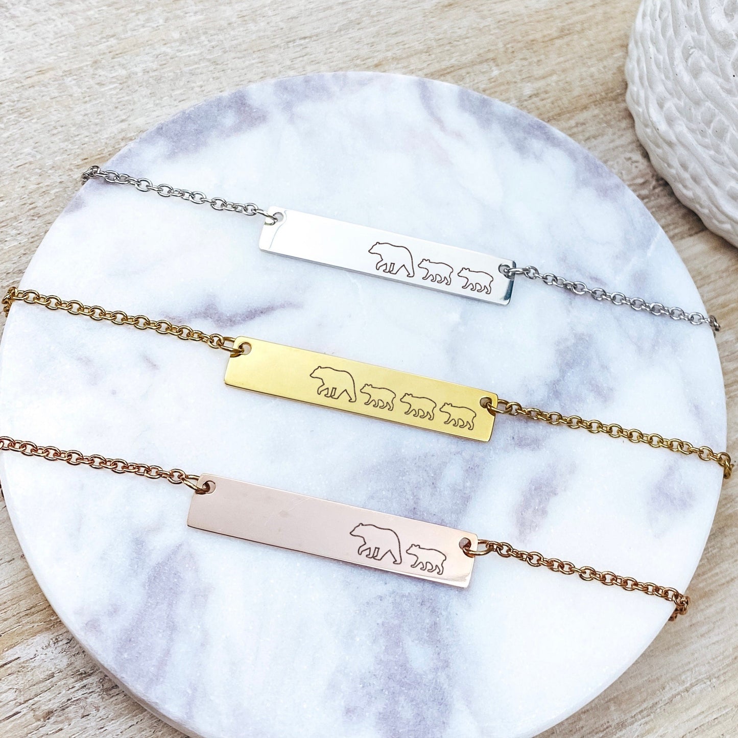 MAMA BEAR BAR NECKLACE - Avy + Tay