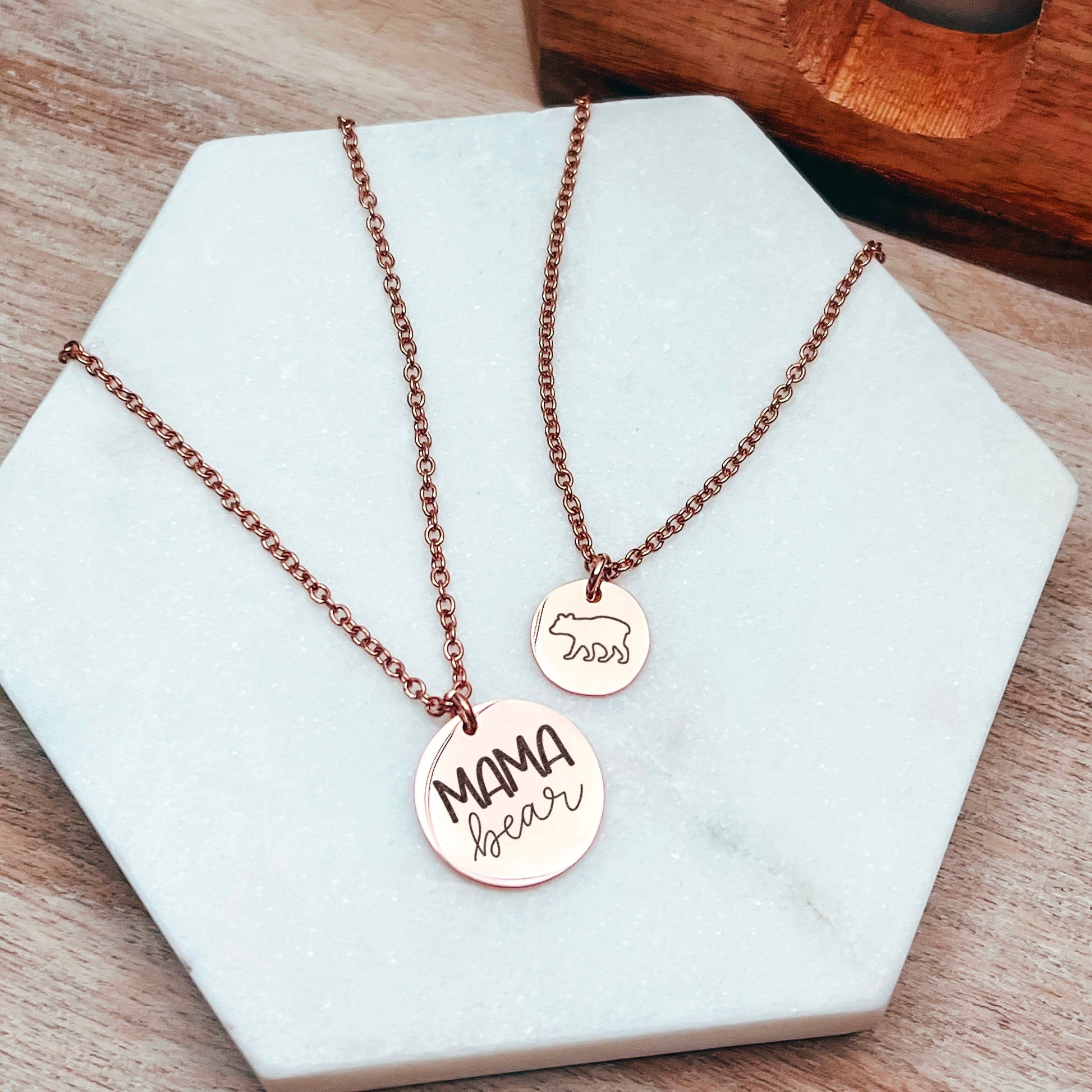 MAMA BEAR MOMMY + ME NECKLACE SET - Avy + Tay