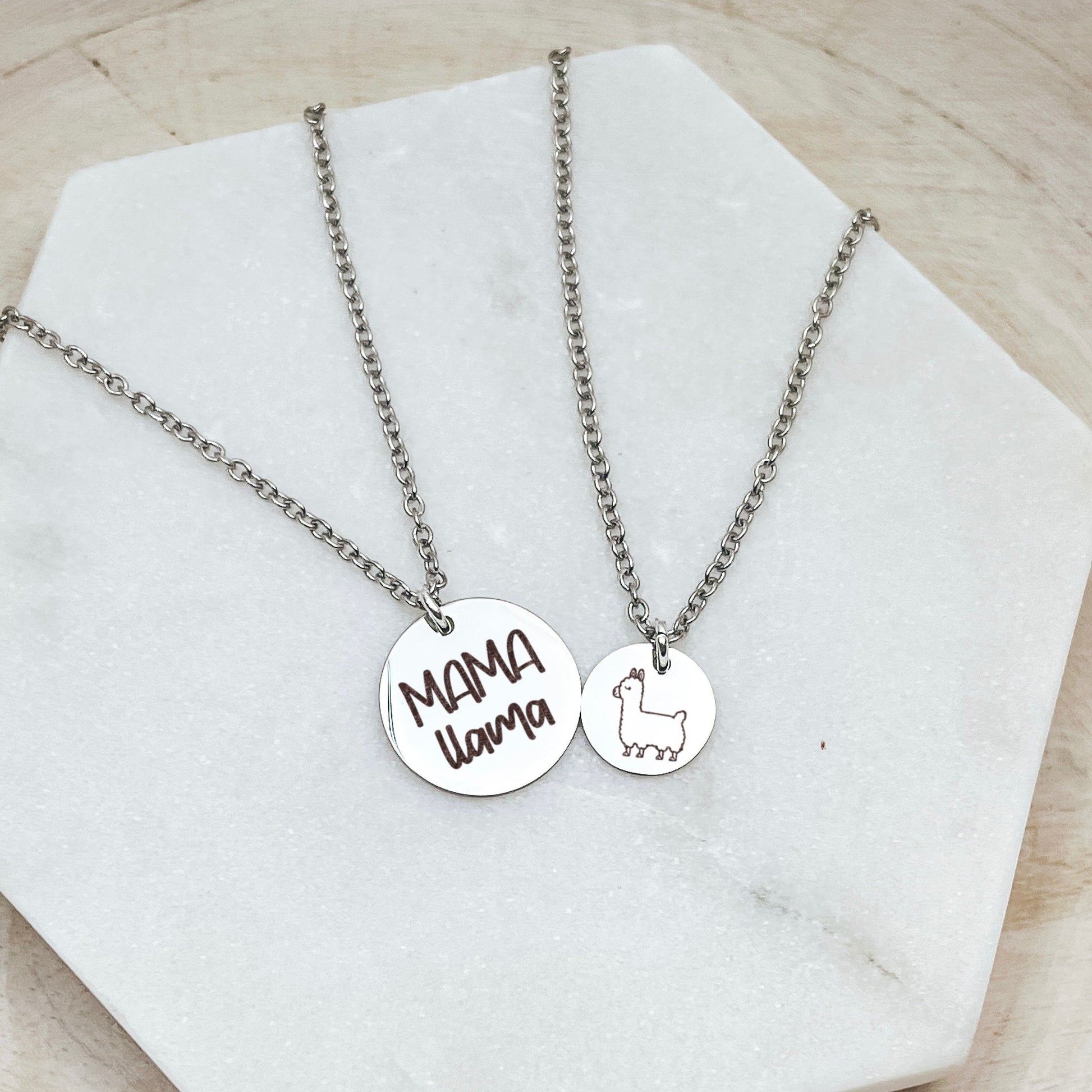 MAMA LLAMA MOMMY + ME NECKLACE SET - Avy + Tay