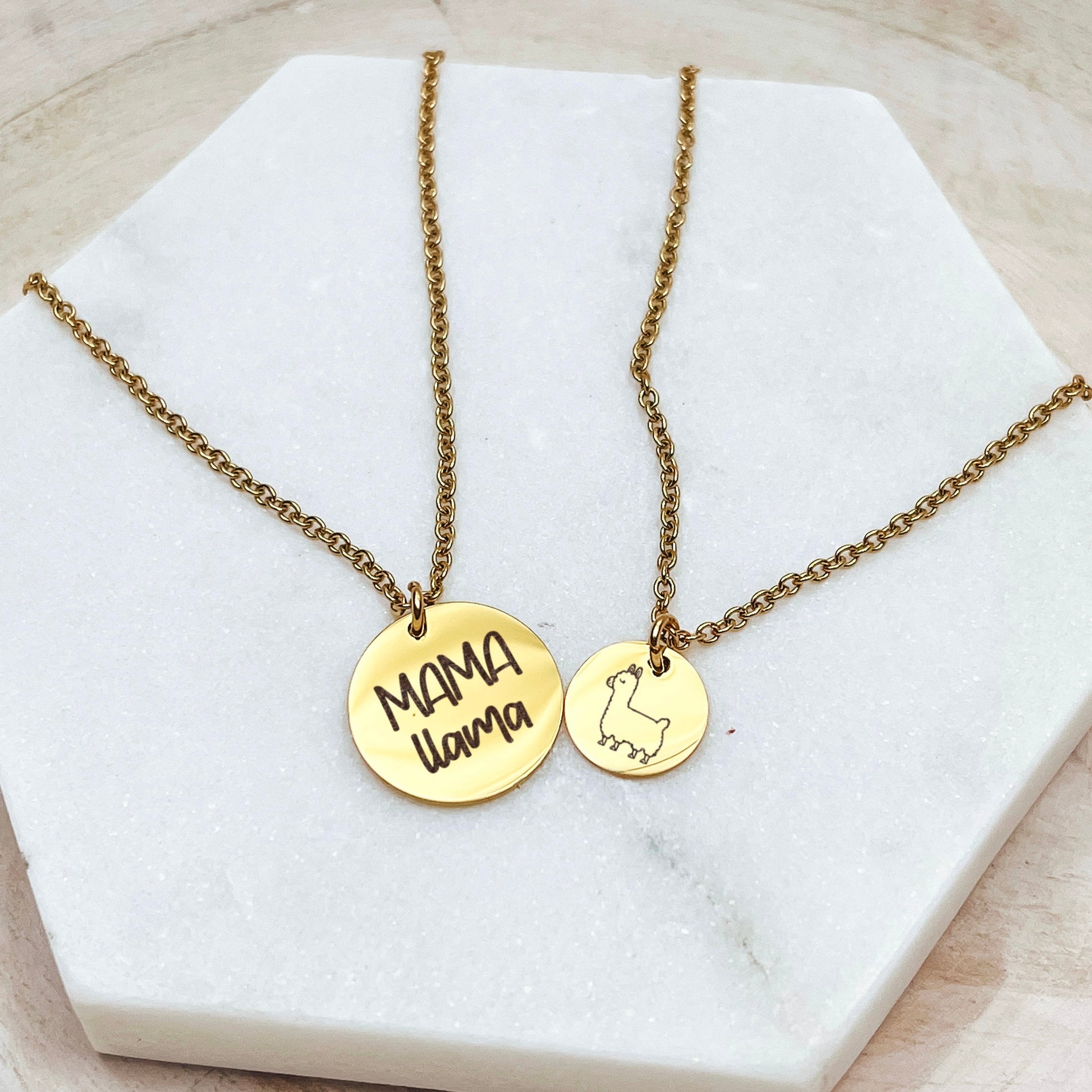 MAMA LLAMA MOMMY + ME NECKLACE SET - Avy + Tay