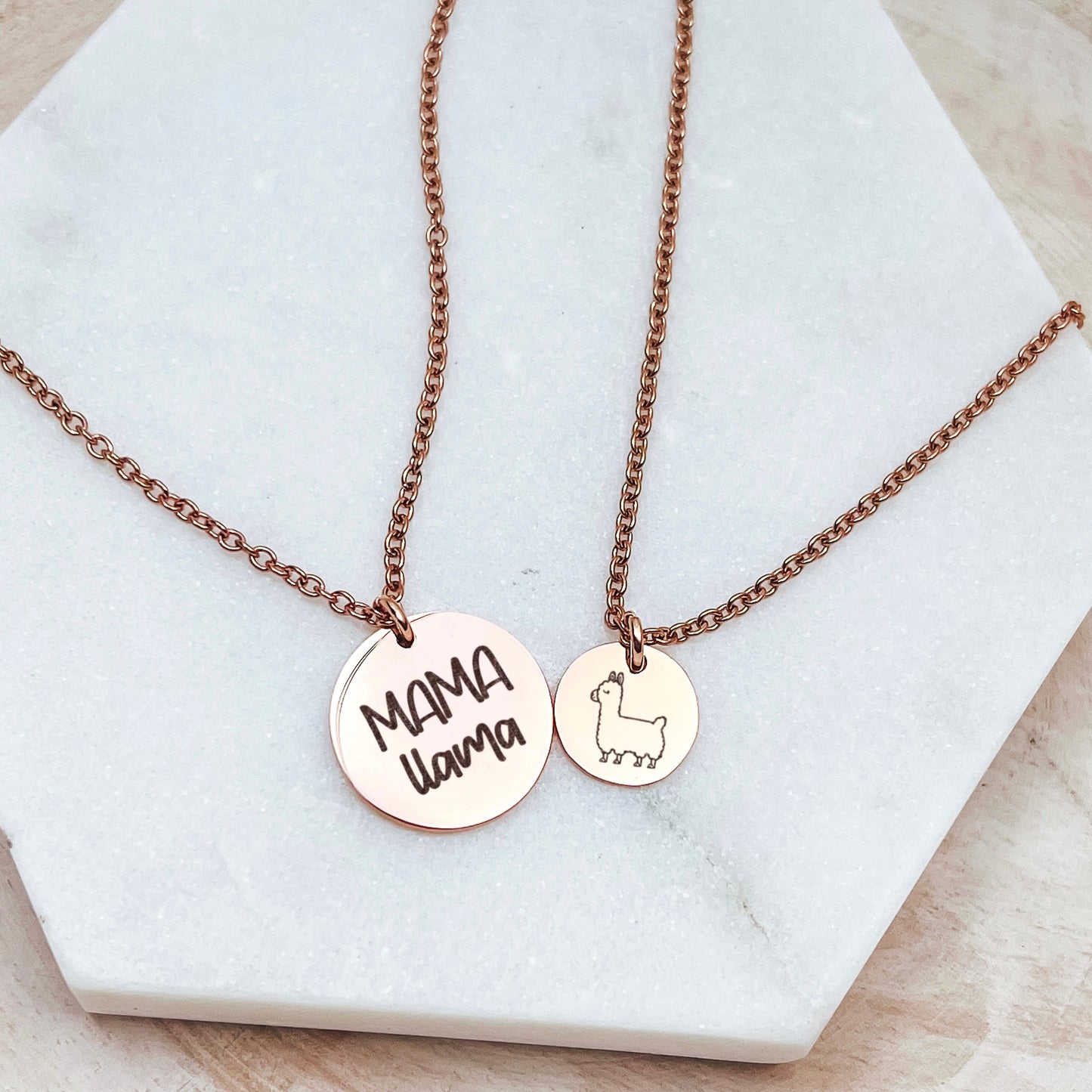 MAMA LLAMA MOMMY + ME NECKLACE SET - Avy + Tay