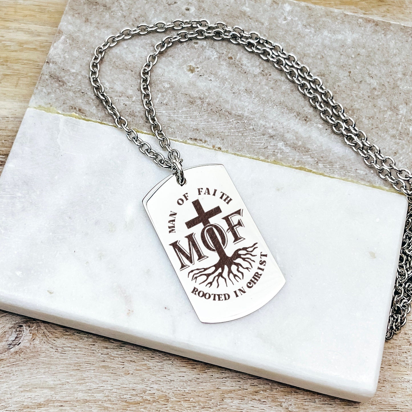 MAN OF FAITH ROOTED IN CHRIST MEN'S NECKLACE - Avy + Tay