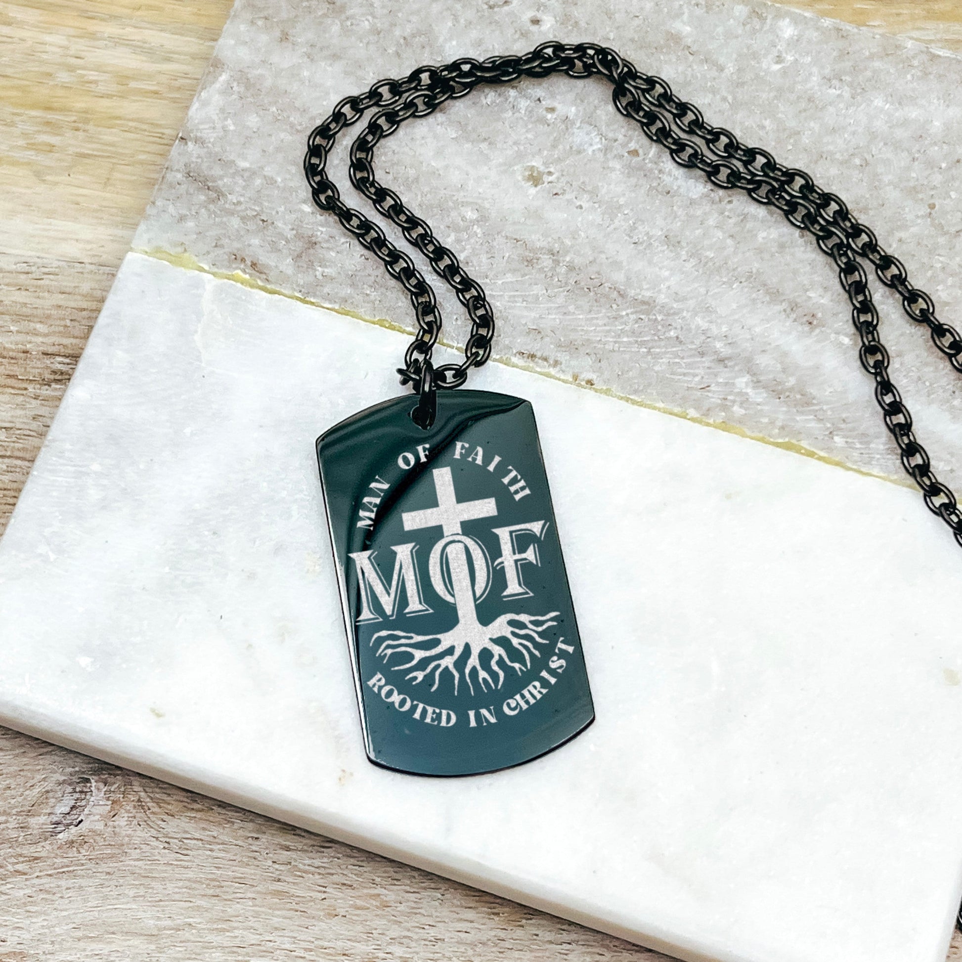 MAN OF FAITH ROOTED IN CHRIST MEN'S NECKLACE - Avy + Tay