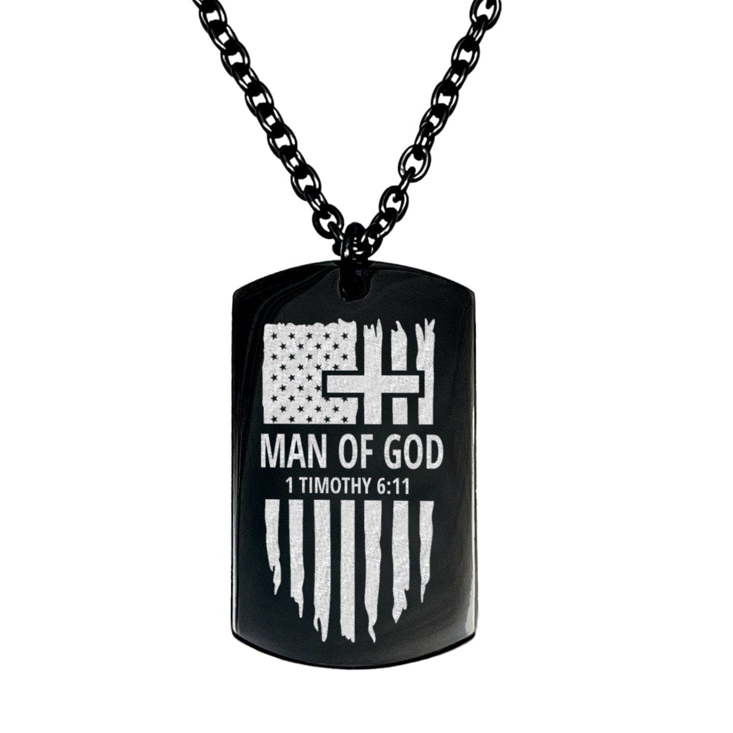 MAN OF GOD 1 TIMOTHY 6:11 MEN'S NECKLACE - Avy + Tay