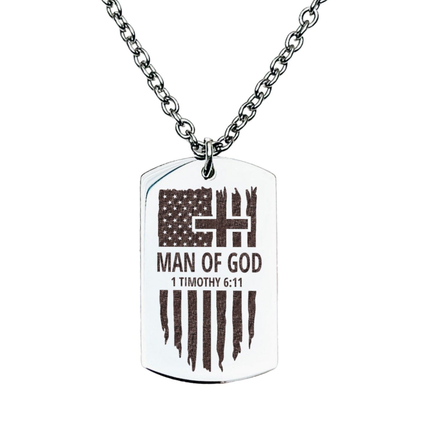 MAN OF GOD 1 TIMOTHY 6:11 MEN'S NECKLACE - Avy + Tay