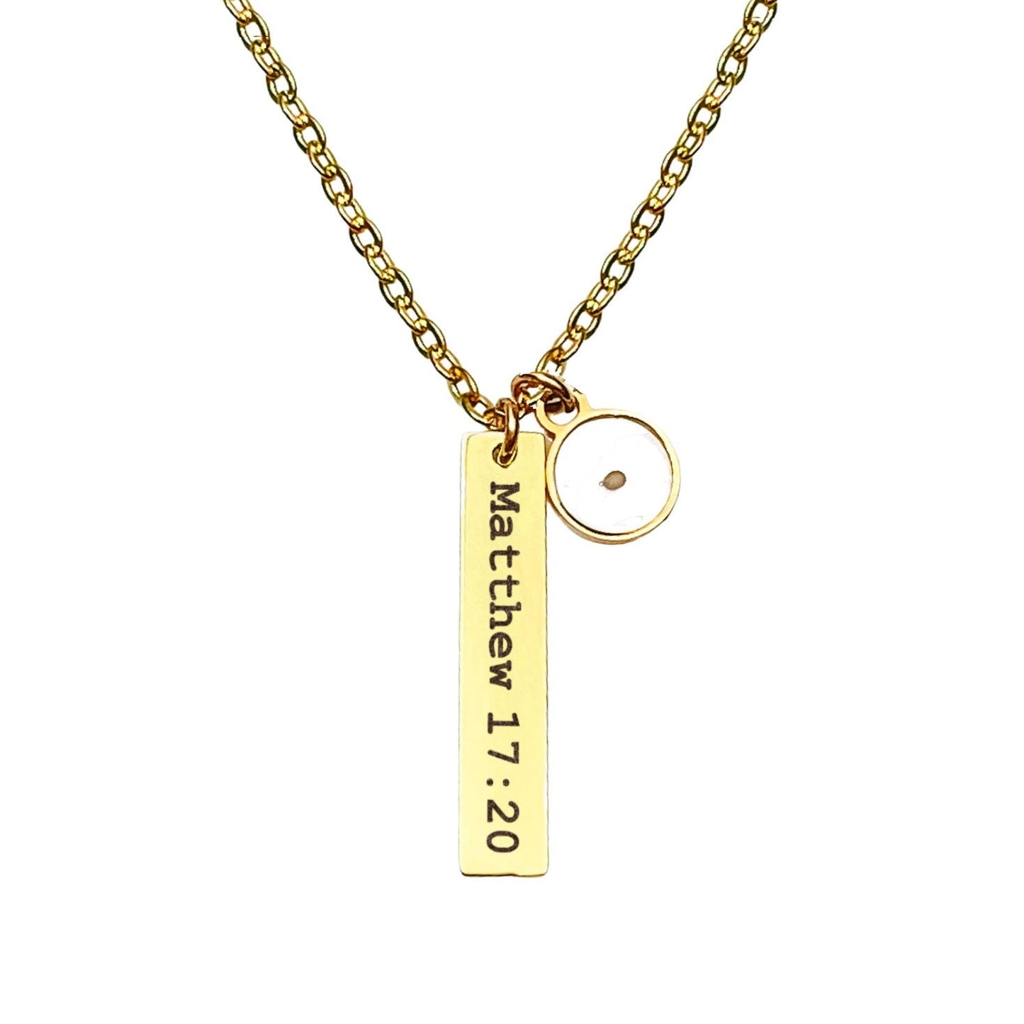 MATTHEW 17:20 MUSTARD SEED BAR NECKLACE - Avy + Tay