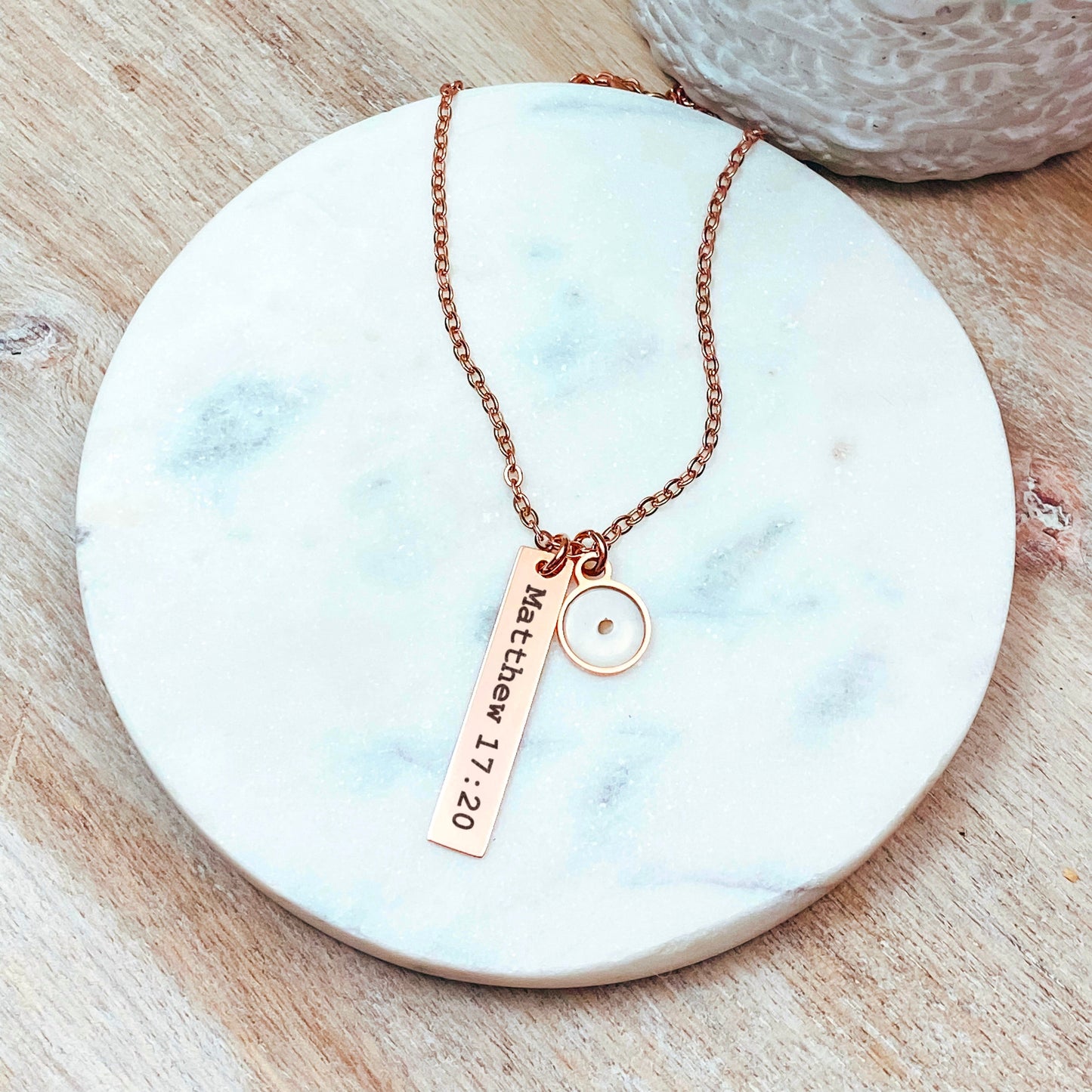 MATTHEW 17:20 MUSTARD SEED BAR NECKLACE - Avy + Tay