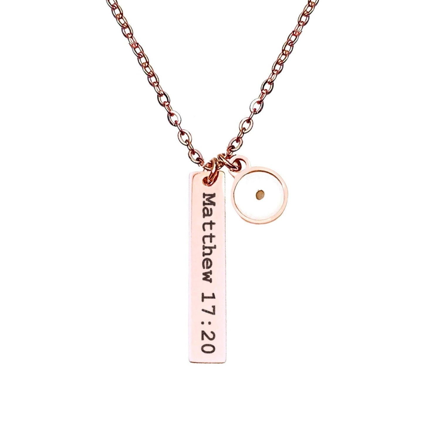 MATTHEW 17:20 MUSTARD SEED BAR NECKLACE - Avy + Tay