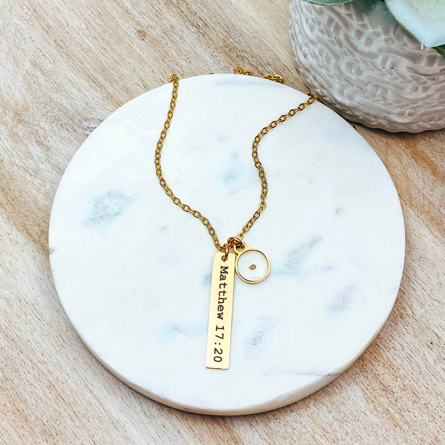 MATTHEW 17:20 MUSTARD SEED BAR NECKLACE - Avy + Tay