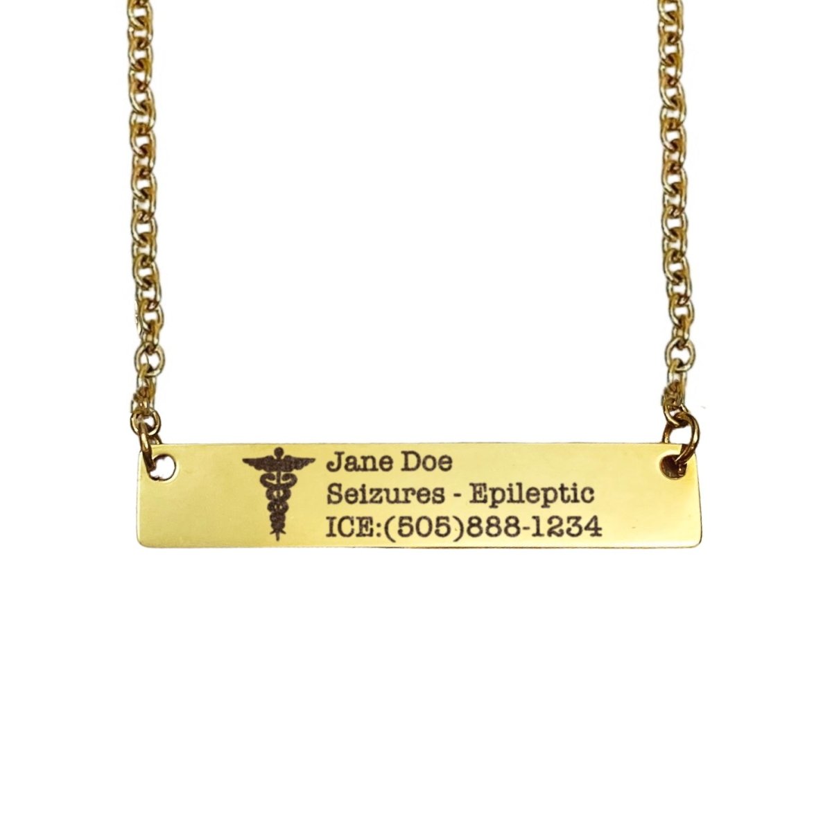 MEDICAL ID BAR NECKLACE - Avy + Tay