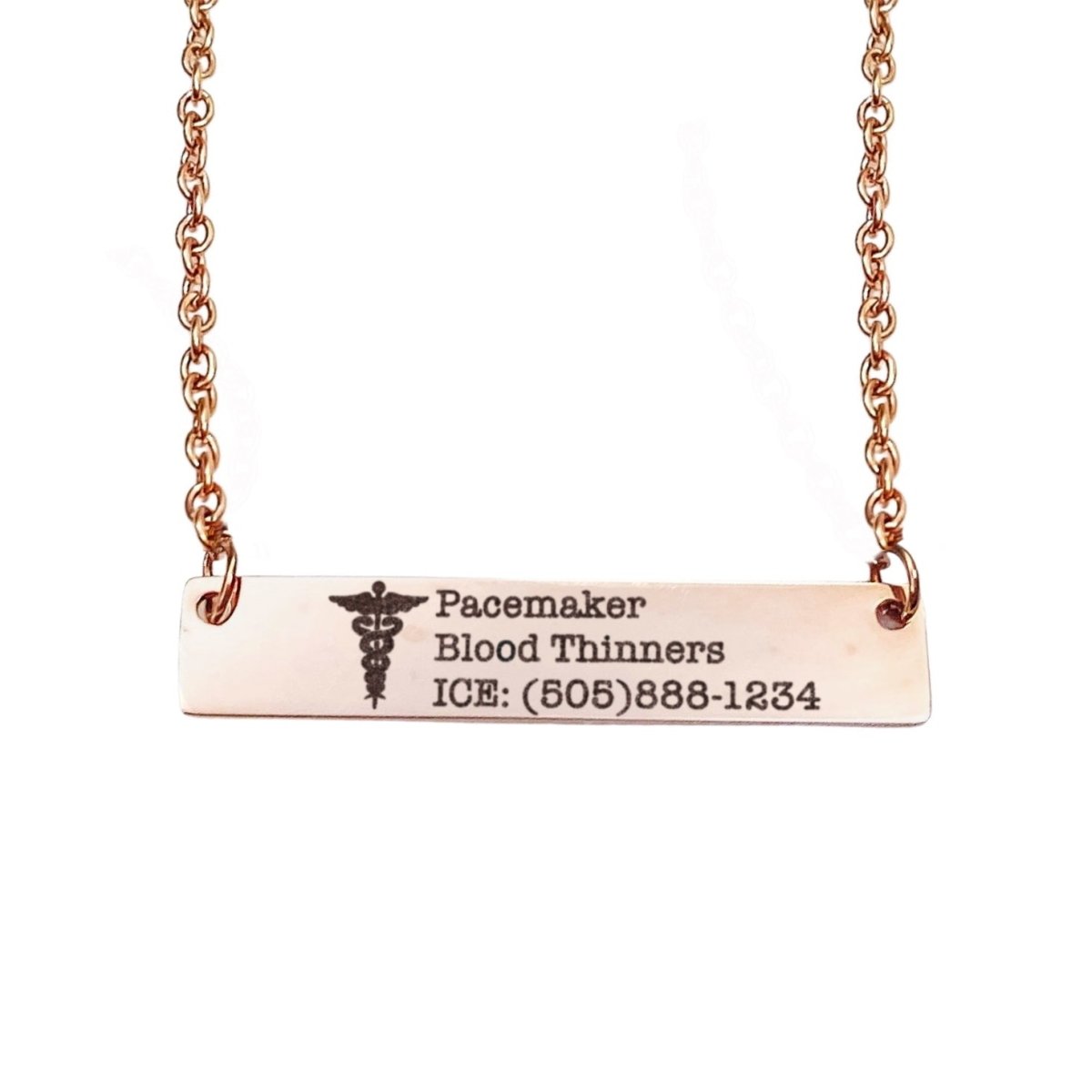 MEDICAL ID BAR NECKLACE - Avy + Tay