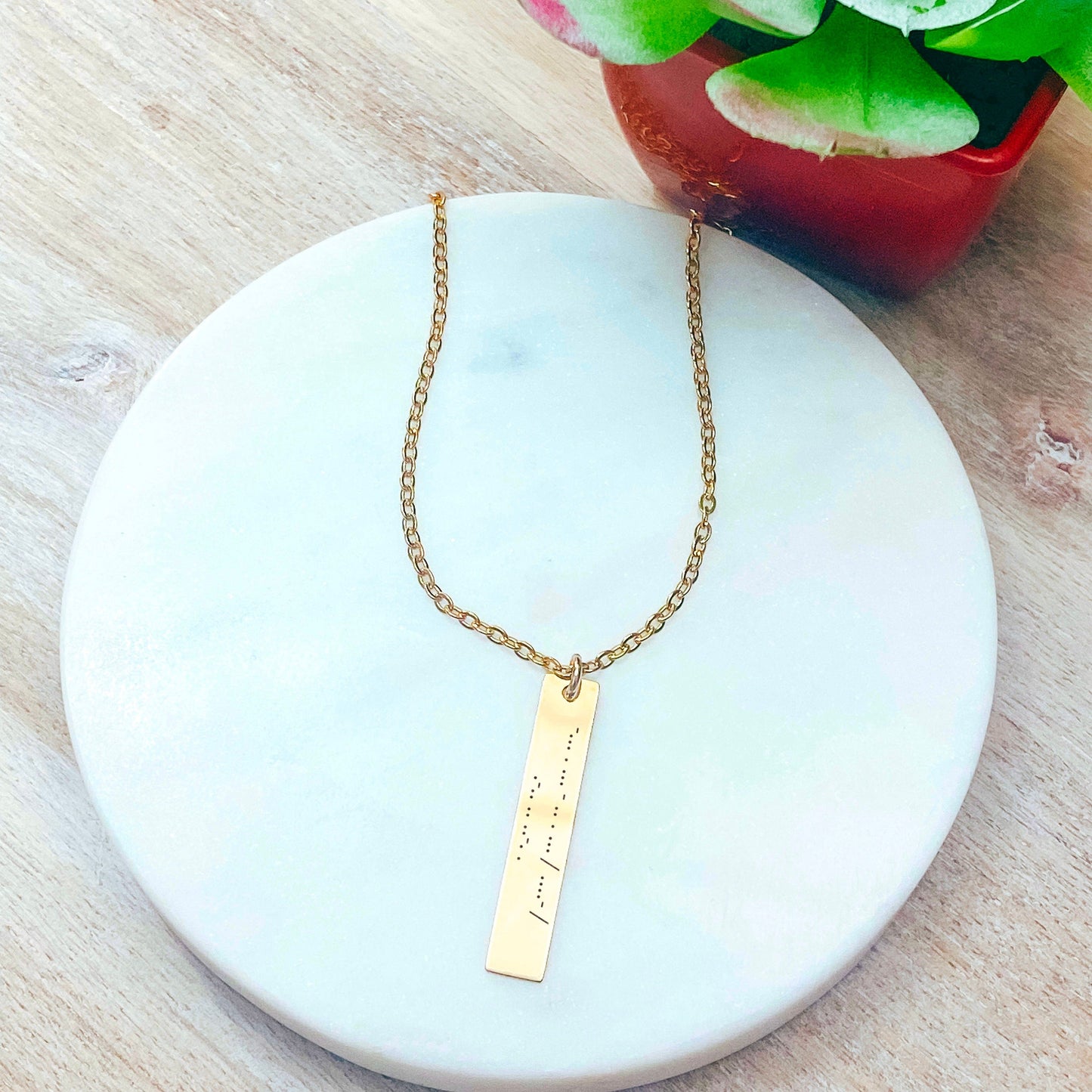 MORSE CODE BAR NECKLACE - Avy + Tay